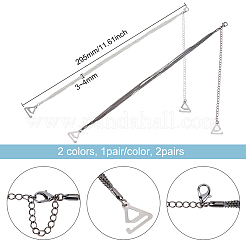 2 par de tirantes de sujetador antideslizantes de cadena de múltiples hilos de hierro de 2 colores&nbsp;DIY-BC0006-56