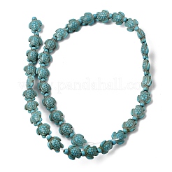 Синтетических нитей бирюзовые бусы&nbsp;G-E456-35D-8x10mm