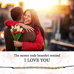 Наборы для изготовления браслетов из пластиковых бусин с азбукой Морзе ccb&nbsp;DIY-DC0003-90A