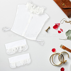 1 шт. съемная шифоновая рубашка женская с накладным воротником&nbsp;AJEW-CY0001-38A