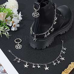 4 Stück 2 Stile Messing verdrehte Ketten Stiefelriemen Ketten & Legierung Schuhe Charms Sets&nbsp;HJEW-BM0001-08