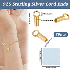 20 pz 925 estremità del cordone in argento sterling&nbsp;STER-BBC0009-87G