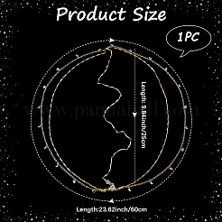 Сплав со стразами цепочка для волос&nbsp;DIY-WH20058-11G