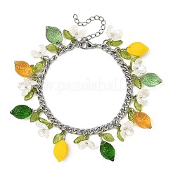 Bracelets à breloques en verre et acrylique&nbsp;BJEW-JB13974
