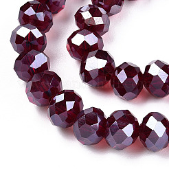 Стеклянные бусины с гальваническим покрытием &nbsp;EGLA-A034-T3mm-A28