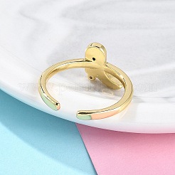 Открытые манжеты из латуни с микро-паве и кубическим цирконием для женщин&nbsp;KK-K392-59G-02