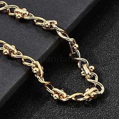 Bracciali a catena con maglie infinite in acciaio inossidabile 304 per donna&nbsp;BJEW-K226-14B-G