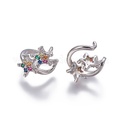 Серьги-манжеты с цирконием EJEW-O092-04P