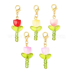 5 шт. подвесные украшения в виде тюльпана из стекла&nbsp;HJEW-JM04155