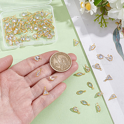 80 pièce 4 styles de breloques en laiton micro pavées en zircone cubique&nbsp;KK-HY0004-45