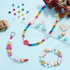DIY-Set zum Basteln von Armbändern und Schlüsselanhängern aus Holzperlen&nbsp;DIY-PH0008-94
