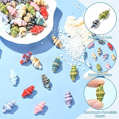 40 Uds. Cuentas de porcelana hechas a mano de 10 colores&nbsp;PORC-CJ0001-42