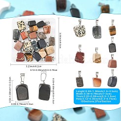 20шт 10 стиля подвески из натуральных и синтетических смешанных драгоценных камней&nbsp;G-FS0005-93P-02