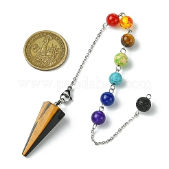 Большие подвески-маятники из натуральных и синтетических драгоценных камней и смолы&nbsp;PALLOY-GO00022