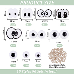 96 Satz 10 Stile Plastikaugen für Puppen zum Basteln&nbsp;DIY-GO0002-40