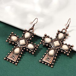 Серьги-подвески из искусственного сплава бирюзы для женщин&nbsp;EJEW-U053-13R