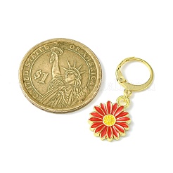 Decorazioni pendenti in lega di smalto con girasole&nbsp;HJEW-JM01542