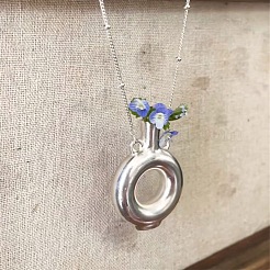 Colliers pendentifs vase à fleurs portables en alliage en forme de donut pour femmes&nbsp;WG60C45-01