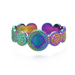 Ионное покрытие (ip) 304 нержавеющая сталь плоское круглое манжетное кольцо&nbsp;RJEW-S405-144