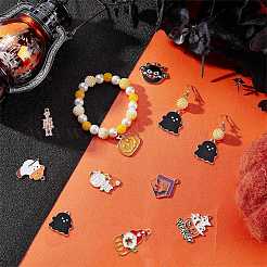 24pcs 12 Stil Halloween Thema Legierung Emaille Anhänger&nbsp;ENAM-SC0003-30