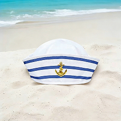 Cappello da marinaio a strisce di stoffa&nbsp;AJEW-WH20098-081