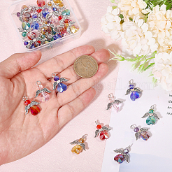 36шт 6 цвета подвески из стекла ангела&nbsp;PALLOY-CA00009