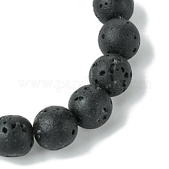 Braccialetti elastici con perline rotonde in legno e pietre preziose da 8 mm chakra&nbsp;BJEW-JB10906-01