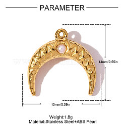 Подвески в виде двойного рога/полумесяца из нержавеющей стали 304.&nbsp;STAS-OY008-97G