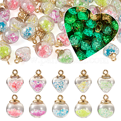 45 Uds. 9 estilos que brillan en la oscuridad colgantes de globo de vidrio luminoso&nbsp;FIND-TA0002-24