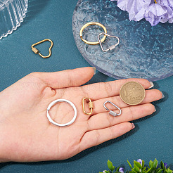 6 шт. 6 стиля разъемных брелоков из нержавеющей стали 304&nbsp;STAS-TA0003-46