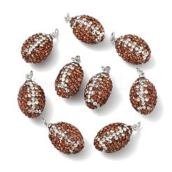 10 Stück handgefertigte Strass-Anhänger aus Polymer-Ton&nbsp;CLAY-CJ0002-08
