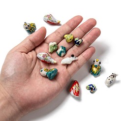 Perline fatti a mano in porcellana animale misto&nbsp;PORC-L027-03