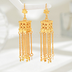 Boucles d'oreilles créoles en alliage tendance avec chaîne et pompon&nbsp;GS7643