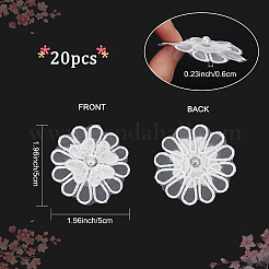 20 stücke 3d blume polyester spitze computerisierte stickerei ornament zubehör&nbsp;DIY-GF0006-06