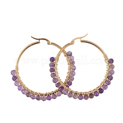 Orecchini a cerchio con perline&nbsp;EJEW-JE03830