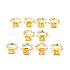 Квадратные открытые серьги-каффы с кубическим цирконием&nbsp;EJEW-G312-16G-02