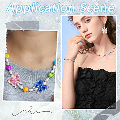 28 шт. 7-цветные радужные переливающиеся акриловые бусины с УФ-покрытием&nbsp;OACR-SC0001-99