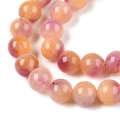 Teñidos naturales blancas abalorios de jade hebras&nbsp;G-T138-8mm-210-31