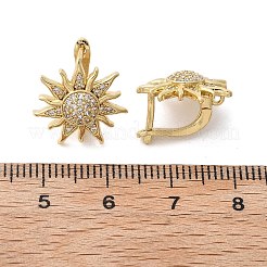 Серьга-кольцо в форме солнца из прозрачного кубического циркония&nbsp;X-EJEW-C002-10G-RS