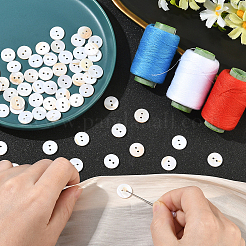 60 шт. пуговицы из натуральной ракушки с 2 отверстиями&nbsp;BUTT-SP0001-16