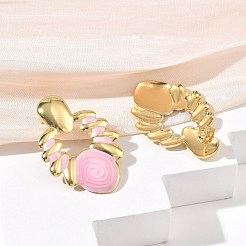 Pendientes de botón esmaltados de acero inoxidable 304&nbsp;SA-CBA46AF-09G