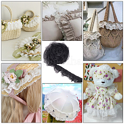 10 ярд двухслойного плиссированного шифона с цветочным кружевом&nbsp;OCOR-BC0005-27B