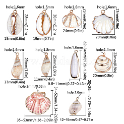 Pendentifs en coquille naturelle galvanoplastie&nbsp;SSHEL-SC0001-03