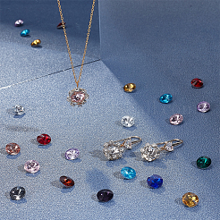 192 шт. 12-х цветные кабошоны из алмазного стекла и стразов&nbsp;GLAA-PH0004-38