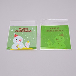Sacs à biscuits autocollants opp rectangle thème noël&nbsp;OPP-SZC0001-02A
