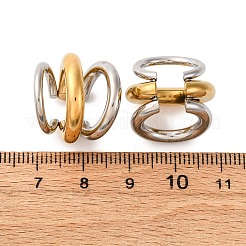 Тройные серьги-манжеты в форме буквы С из нержавеющей стали 304 двухцветные&nbsp;EJEW-A131-04A-GP