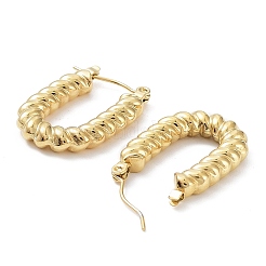 Овальные серьги-кольца из нержавеющей стали 304 с ионным покрытием (IP)&nbsp;EJEW-K243-13G