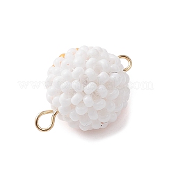Ciondoli con connettori a maglie rotonde con perline di vetro e semi di vetro per Halloween&nbsp;PALLOY-MZ00948-04