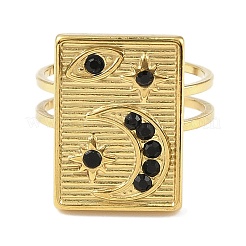 Открытое кольцо-манжета из нержавеющей стали 304 с ионным покрытием (IP) для женщин&nbsp;RJEW-F166-03G-01