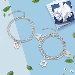 4шт 2 стиля сплава многорядные браслеты для женщин&nbsp;BJEW-SC0001-59